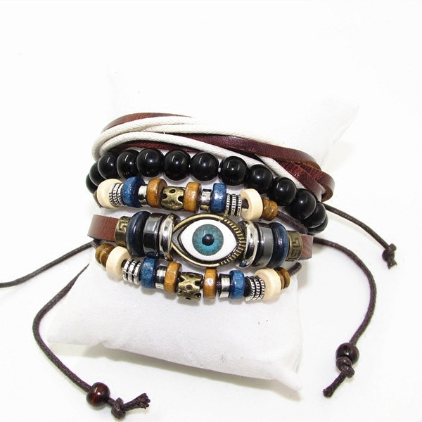 Brățară bărbătească alb-negru