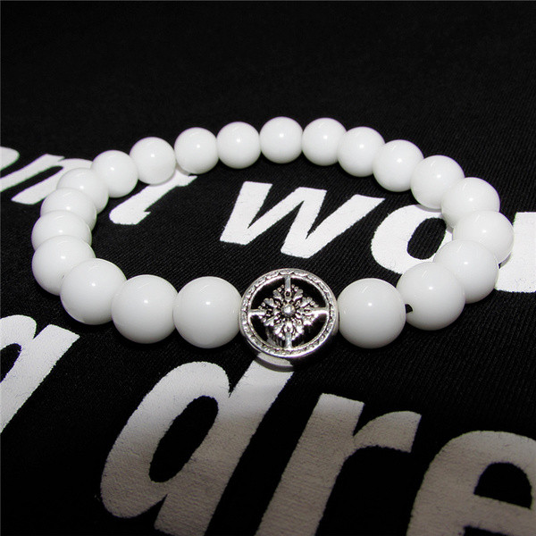 Bratara barbateasca cu margele in doua culori