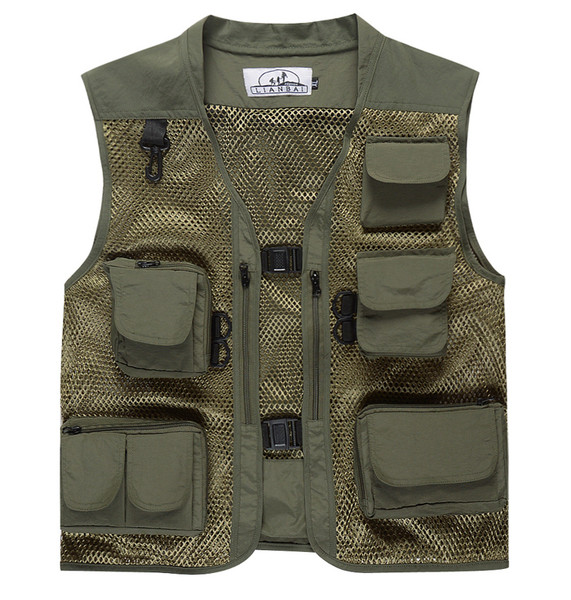 Мъжки елек за риболов от мрежа в няколко цвята