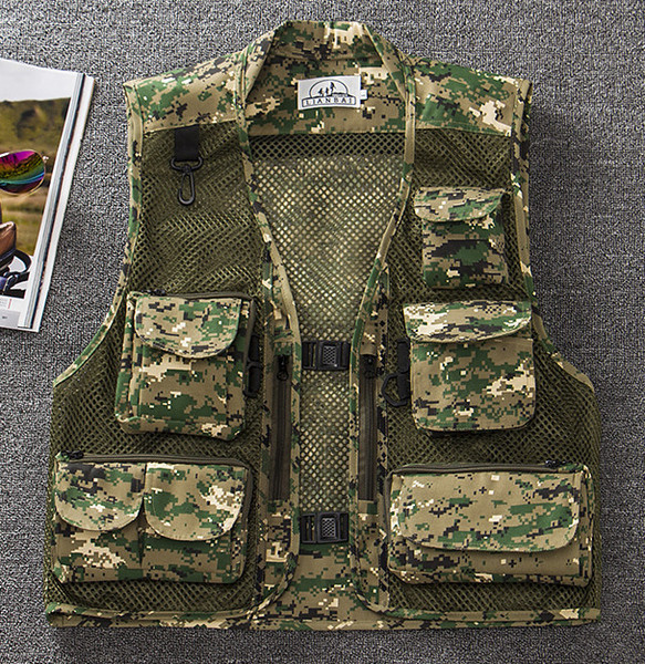 Мъжки елек за риболов от мрежа в няколко цвята