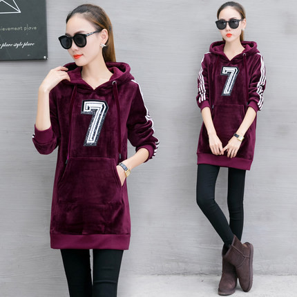 Γυναικείο φούτερ με κουκούλα, μπροστινή τσέπη και επιγραφή