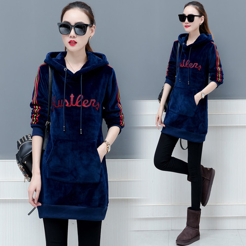 Γυναικείο φούτερ με κουκούλα, μπροστινή τσέπη και επιγραφή