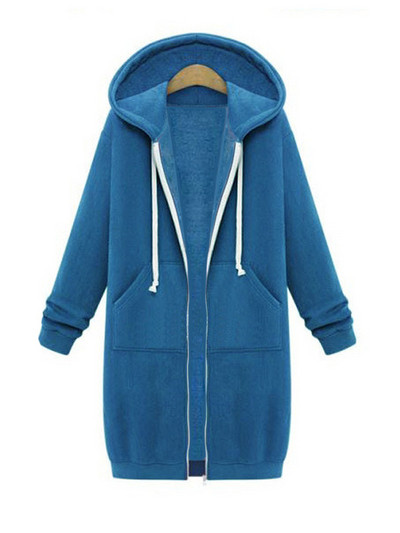 Hanorac lung de zi cu glugă pentru femei