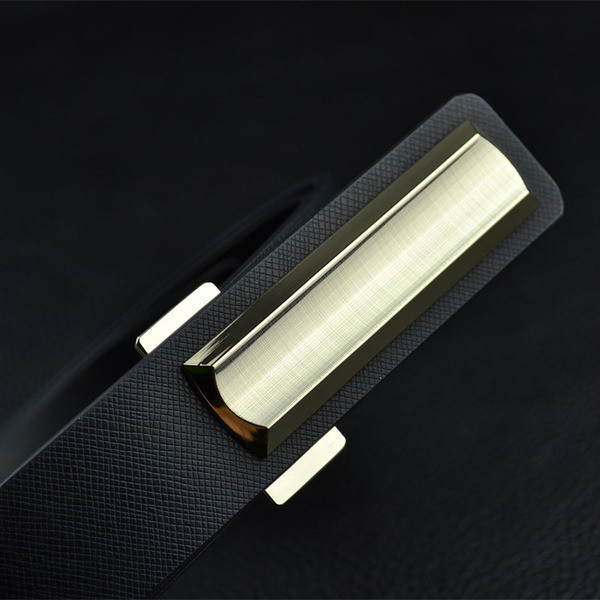 Cureaua eleganta pentru barbati din piele ecologica alb-negru