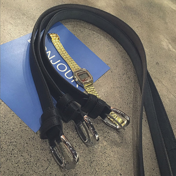 Nappali férfi bőr öv fekete színben