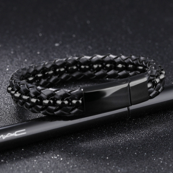 Men`s bracelet in black color