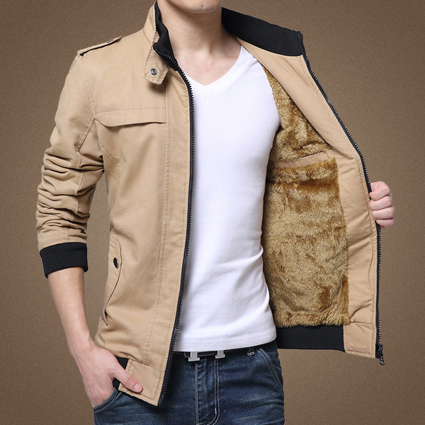 Мъжко палто с подплата в няколко цвята