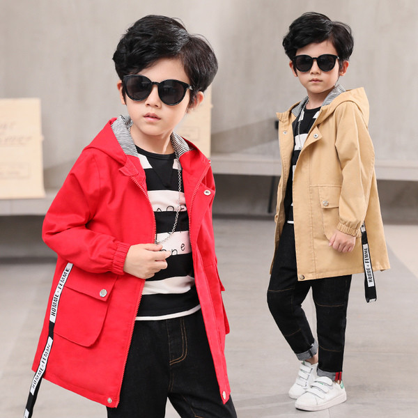 Модерно детско яке за момчета  с качулка в няколко цвята 