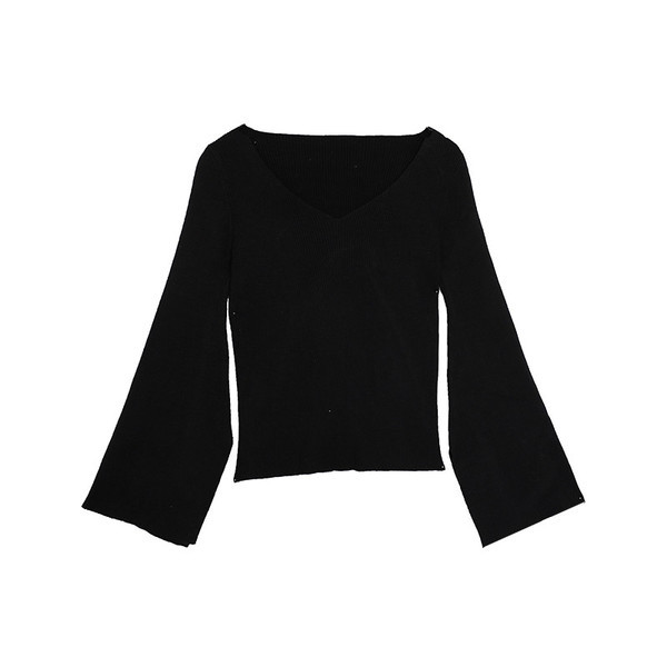 Sima modell női blúz V-nyakú, széles ujjú fehér és fekete színben