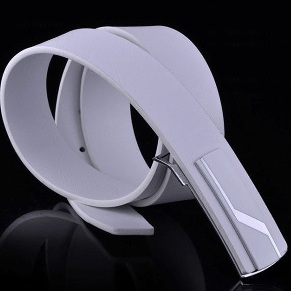 Cureaua eleganta subtire pentru barbati in alb si negru