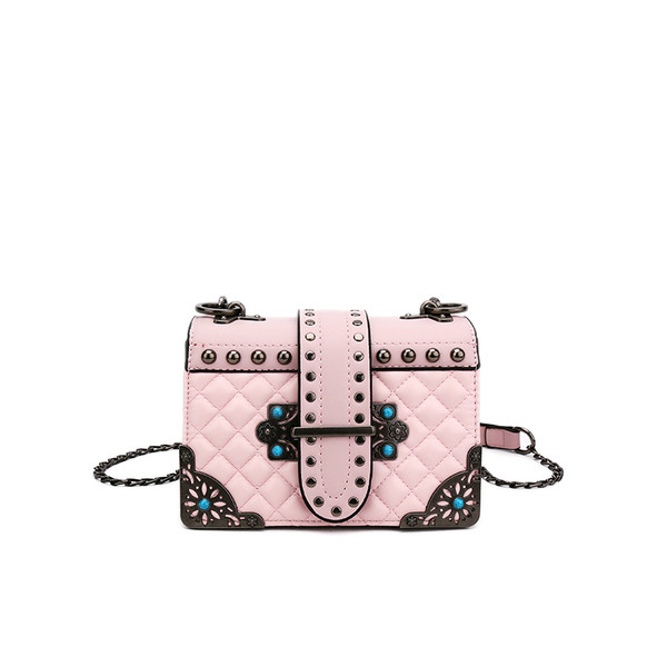 Geanta de dama moderna cu maner lung metalic