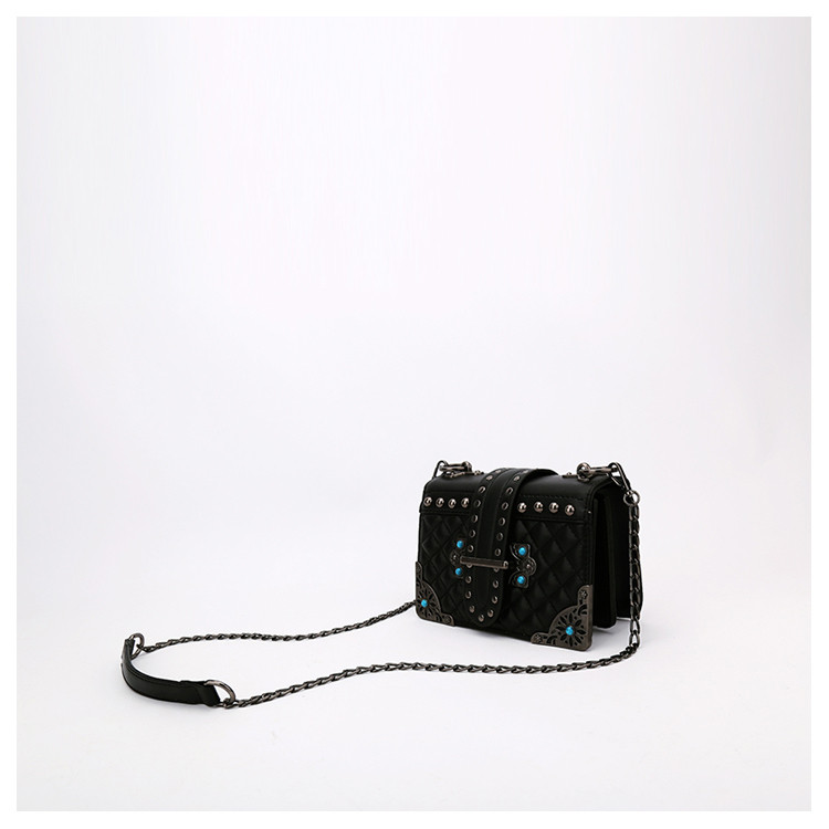 Geanta de dama moderna cu maner lung metalic