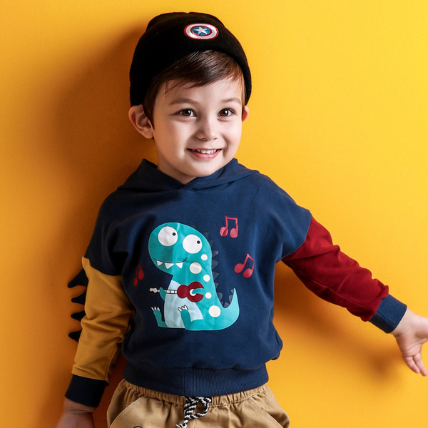 Детски суичър с апликация и 3D декорация в два цвята