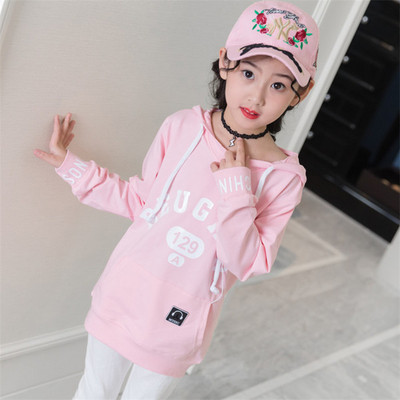 Bluză pentru copii sport și de zi cu zi cu inscripții și glugă în mai multe culori