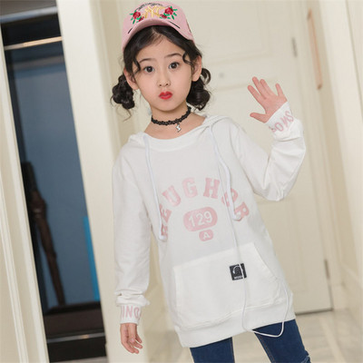 Bluză pentru copii sport și de zi cu zi cu inscripții și glugă în mai multe culori