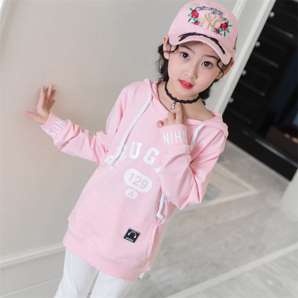 Bluză pentru copii sport și de zi cu zi cu inscripții și glugă în mai multe culori