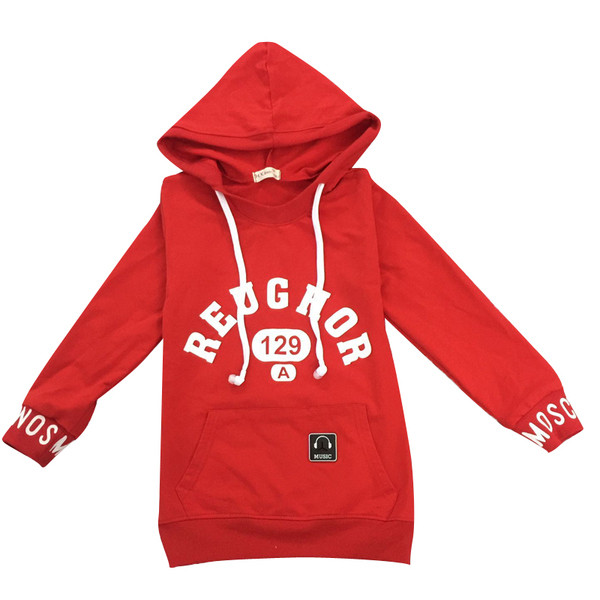 Bluză pentru copii sport și de zi cu zi cu inscripții și glugă în mai multe culori