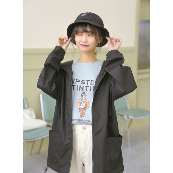 Дамско ретро есенно палто в черен цвят