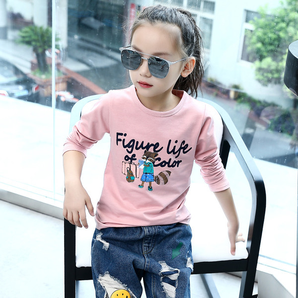 Gyerek blúz lányoknak színes fehér és rózsaszín hímzéssel