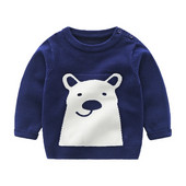 Παιδικό καθημερινό πουλόβερ για αγόρια σε μπλε και γκρι χρώμα