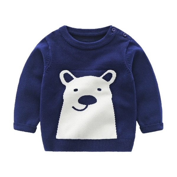 Παιδικό καθημερινό πουλόβερ για αγόρια σε  μπλε και γκρι χρώμα