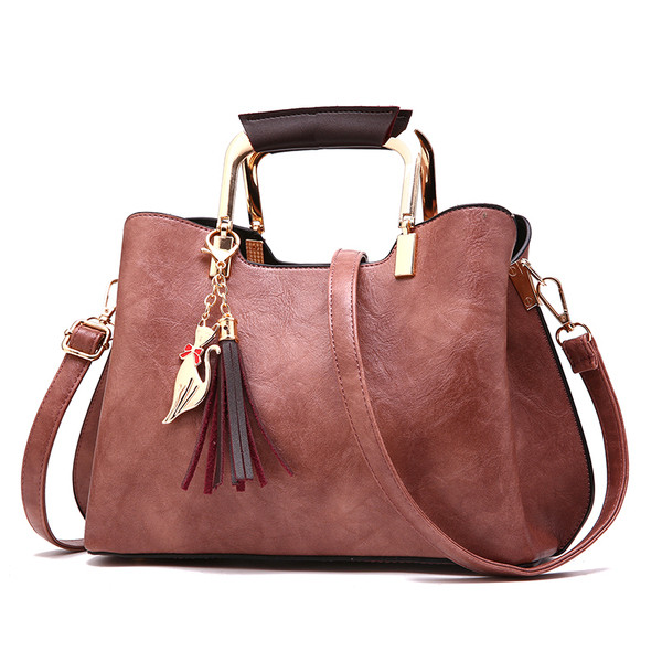 Geanta eleganta cu maner metalic