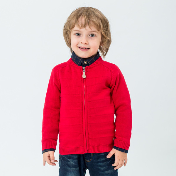 Есенна детска жилетка за момче с цип в три цвята