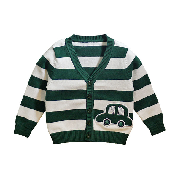 Раирана детска жилетка за момче с V-образно деколте в два модела