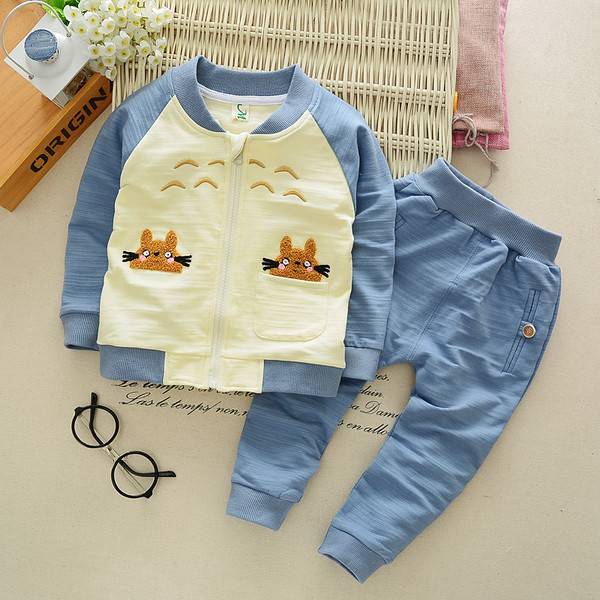 Ежедневен детски комплект от две части в син цвят 