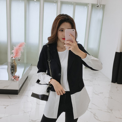 Modern női kabát fekete és zöld színben