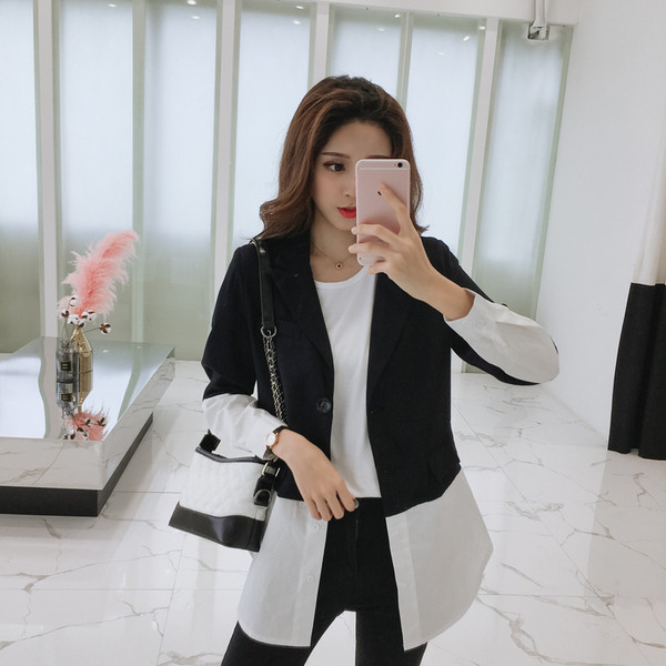 Modern női kabát fekete és zöld színben