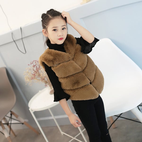 Gyermek bolyhos mellény több színben