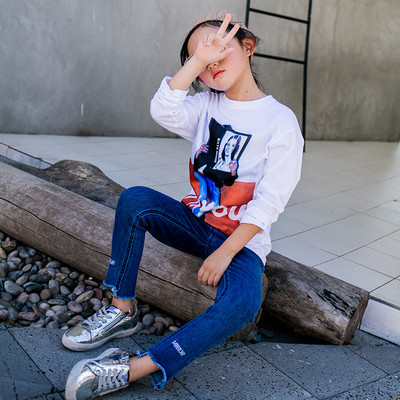 Bluza casual copii pentru fete cu aplicare de culoare in doua culori