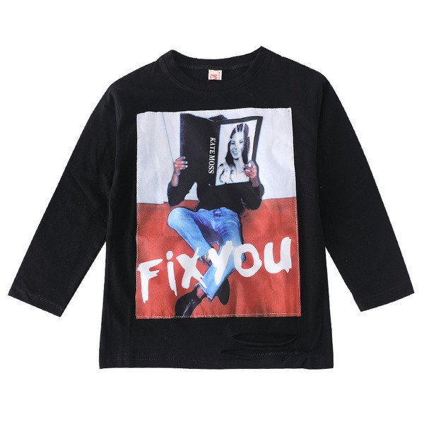 Bluza casual copii pentru fete cu aplicare de culoare in doua culori