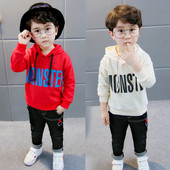 Ежедневен детски суичър с надпис и качулка в три цвята