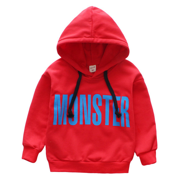 Ежедневен детски суичър с надпис и качулка в три цвята