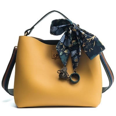 Модерна кожена чанта в три цвята