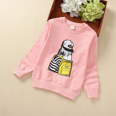 Pamut gyerek blúz lányoknak színes rózsaszín rátéttel