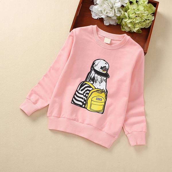 Pamut gyerek blúz lányoknak színes rózsaszín rátéttel