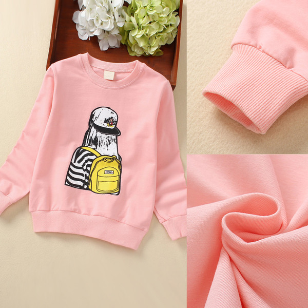 Pamut gyerek blúz lányoknak színes rózsaszín rátéttel