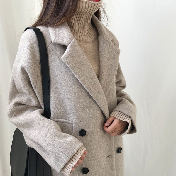 Palton elegant de dama in negru si gri