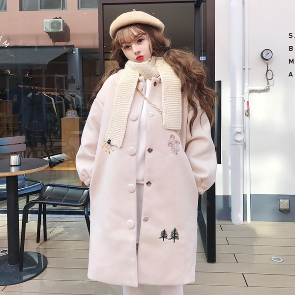 Модерно дамско зимно палто в два цвята