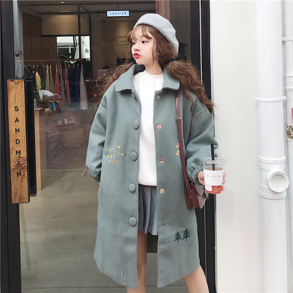 Модерно дамско зимно палто в два цвята