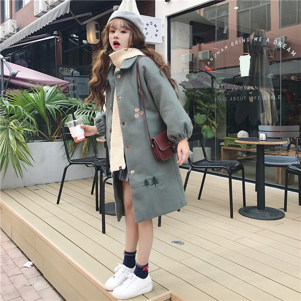 Модерно дамско зимно палто в два цвята