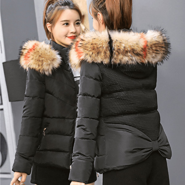Γυναικείο χειμωνιάτικο μπουφάν με οικολογική γούνα, κουκούλα και κορδέλα - 5 μοντέλα