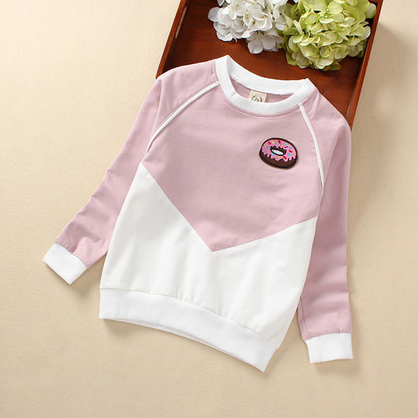 Lezser gyerekblúz lányoknak O-nyakú, színes hímzéssel, két színben