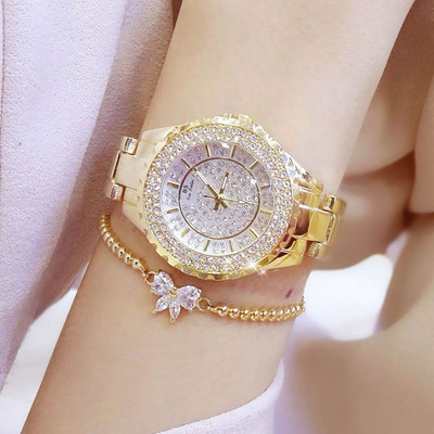 Дамски часовник с декоративни камъни в няколко цвята