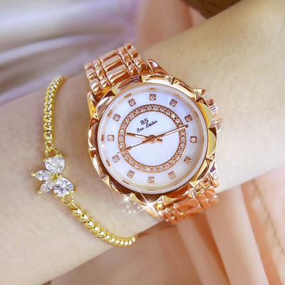 Дамски часовник с декоративни камъни в няколко цвята