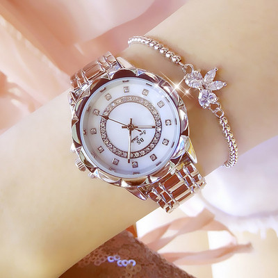 Дамски часовник с декоративни камъни в няколко цвята