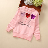 Bluză modernă pentru copii pentru fete cu un element - paiete în roz